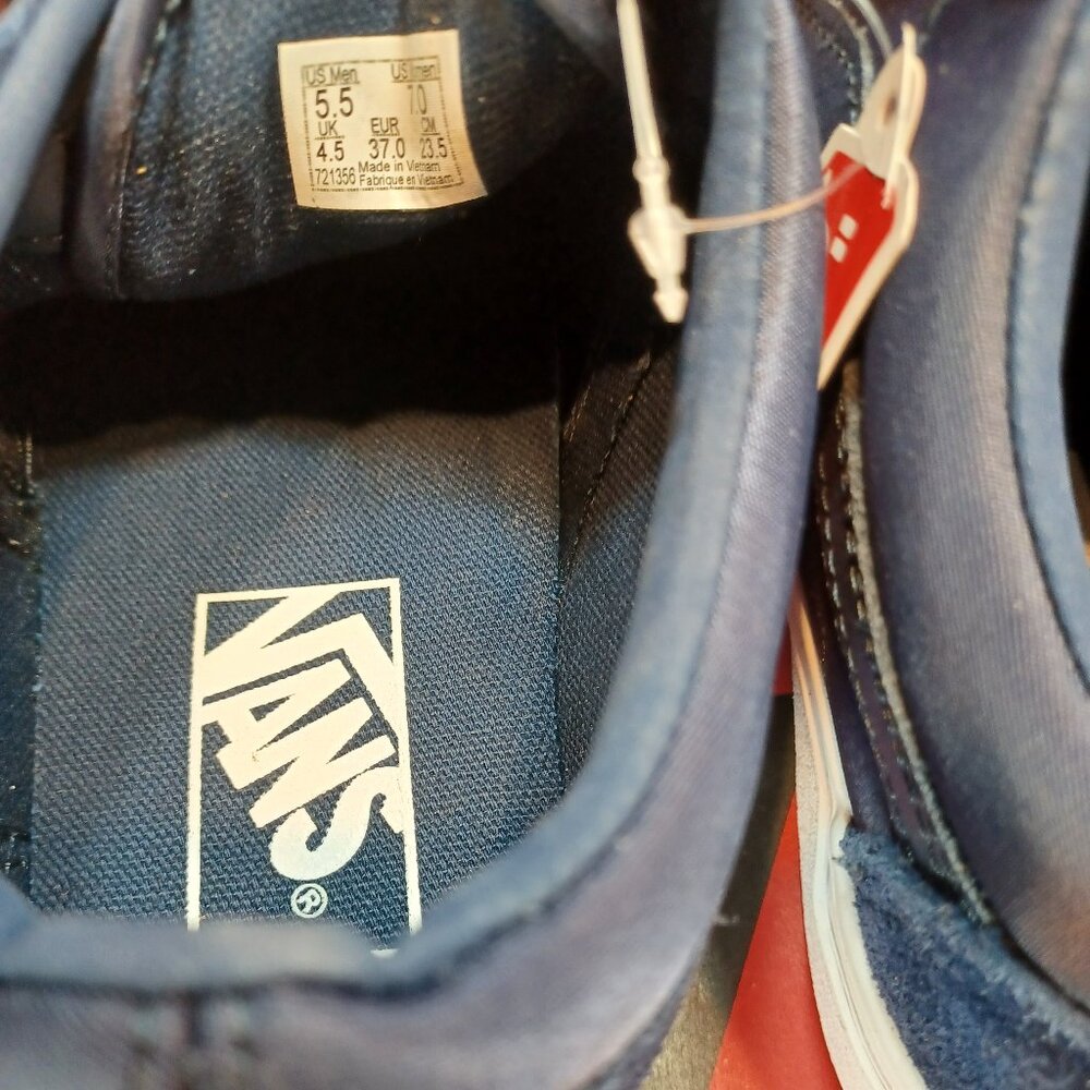 Vans Men's 5.5/Women's 7 Old Skool V Surplus Nylon Dress Blues/White VN0A3D29QE7 - Picture 7 of 12